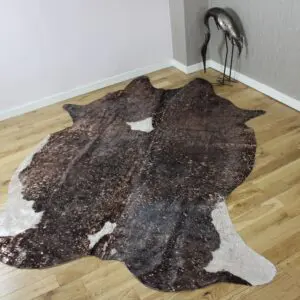 Brown and White Rose Gold Metallic Cowhide CM293