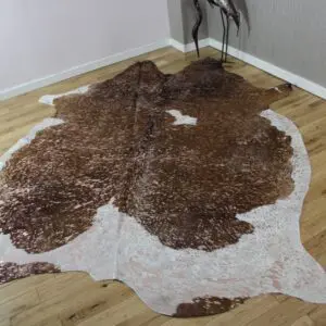 Brown and White Rose Gold Metallic Cowhide CM301
