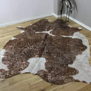 Brown and White Rose Gold Metallic Cowhide CM303