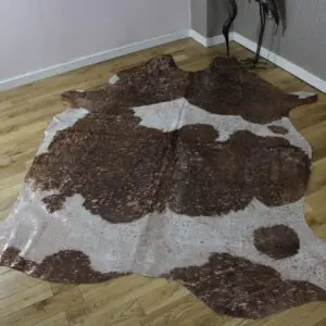 Brown and White Rose Gold Metallic Cowhide CM313