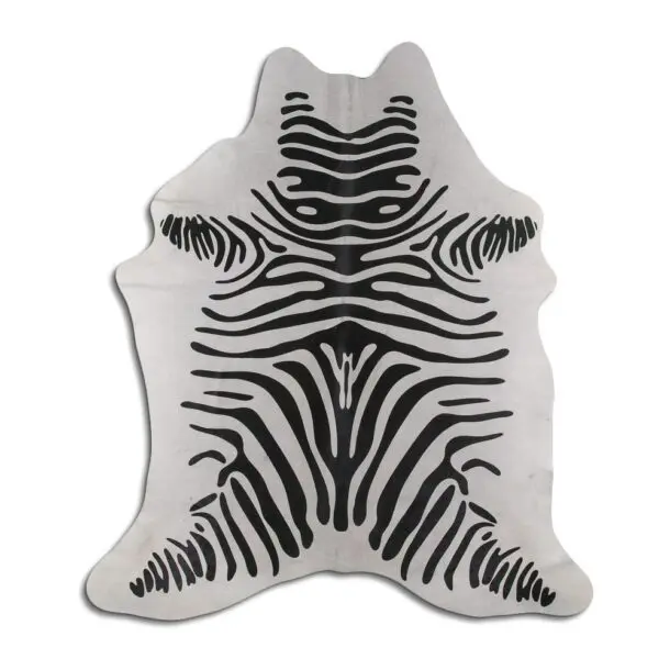 Zebra Print Cowhide Rug C00676