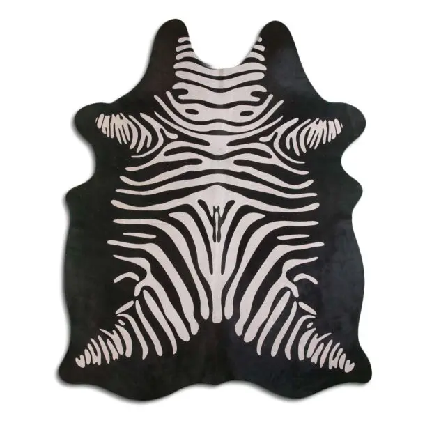Zebra Print Cowhide Rug C00744