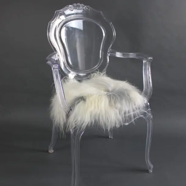Icelandic Sheepskin Chair Pad Grey & White