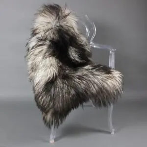 Natural Curly Grey Icelandic Sheepskin Rug MED 16