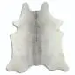 Cowhide Rug C00849 Natural cowhide rug in light grey with a darker grey speckled spine pattern and irregular organic shape.