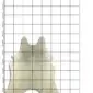 Natural grey cowhide rug with an irregular shape and mottled tones, displayed on a measuring grid.
