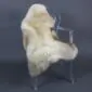 Rare Breed Sheepskin Rug RBS133c Natural cream and brown rare breed sheepskin rug laid flat.