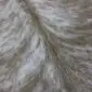 Close-up of a beige and white exotic cowhide rug showing natural hair texture and speckled patterns.