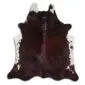 Cowhide Rug C00912a (2) Natural cowhide rug with dark brown fur and white speckled patches along the edges.
