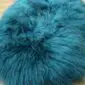 Teal Sheepskin Rug Double Close Up