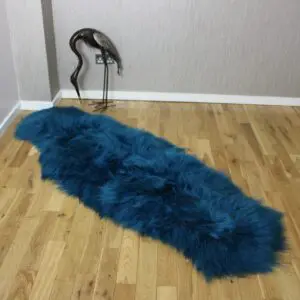 Icelandic Sheepskin Rug Double Teal