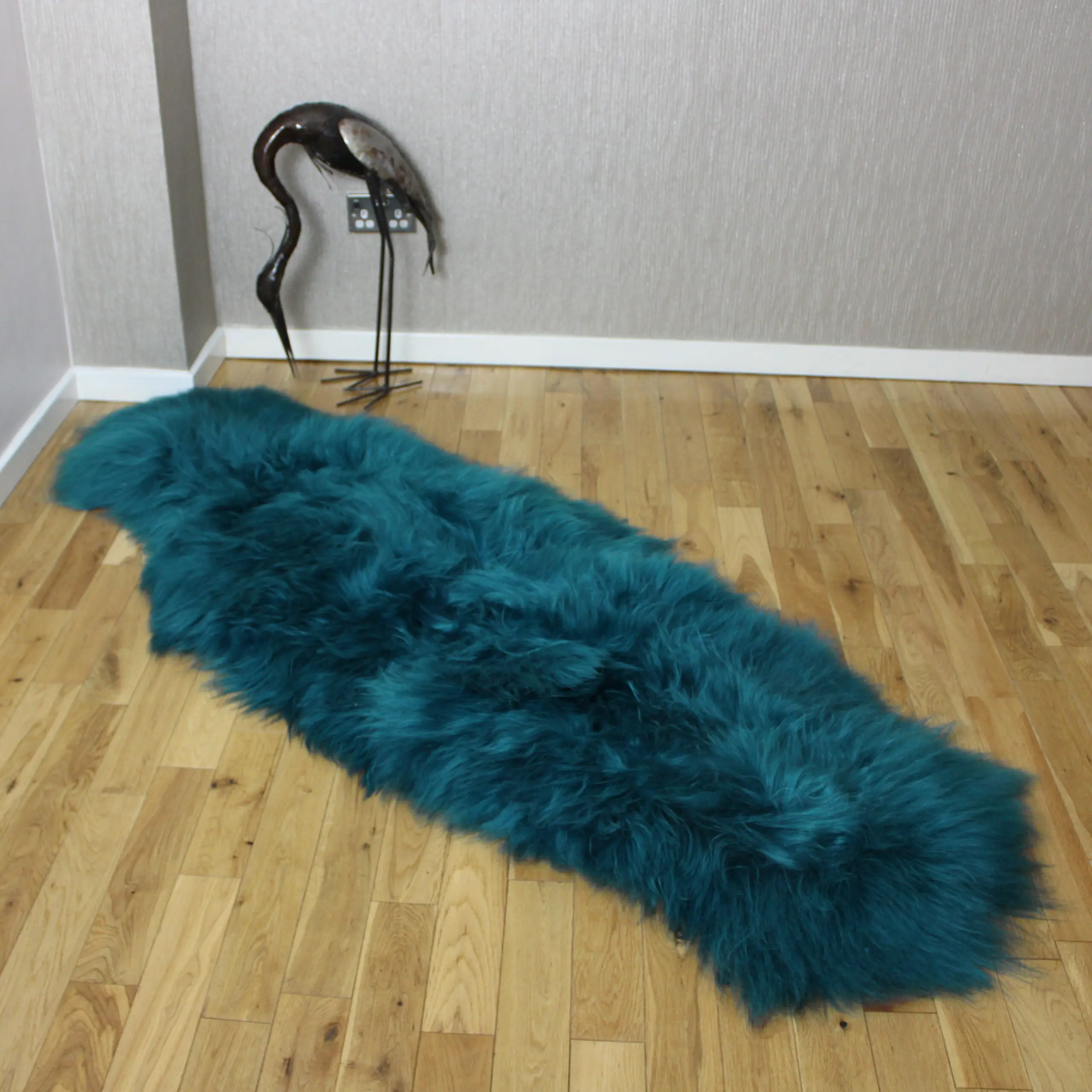 Teal Sheepskin Rug Double