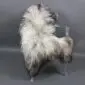 Natural Grey Icelandic Sheepskin Rug ING380 (2) Long-haired Icelandic sheepskin rug in natural grey and cream tones laid flat.