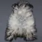 Natural Grey Icelandic Sheepskin Rug ING380 (3) Long-haired Icelandic sheepskin rug with natural grey, white and black mottled wool.