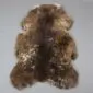 Rare Breed Sheepskin Rug RBL-103 (2) Large rare breed sheepskin rug with thick, mottled brown and cream wool in a natural pelt shape.