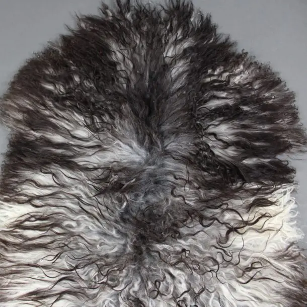 Natural Curly Grey Icelandic Sheepskin Rug