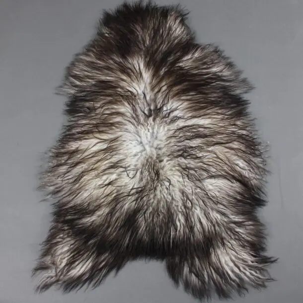 Natural Curly Grey Icelandic Sheepskin Rug