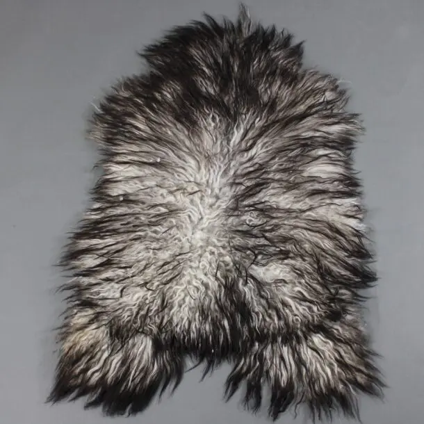 Natural Curly Grey Icelandic Sheepskin Rug