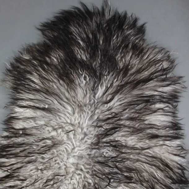 Natural Curly Grey Icelandic Sheepskin Rug