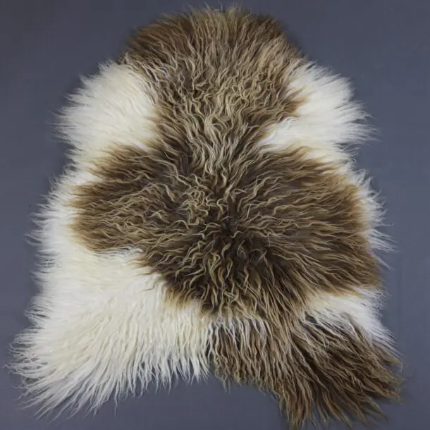 Natural Curly Icelandic Sheepskin Rug Mixed