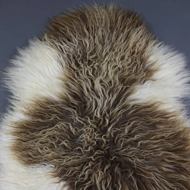 Natural Curly Icelandic Sheepskin Rug Mixed