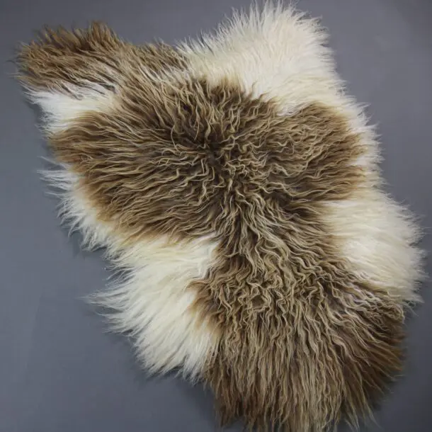 Natural Curly Icelandic Sheepskin Rug Mixed