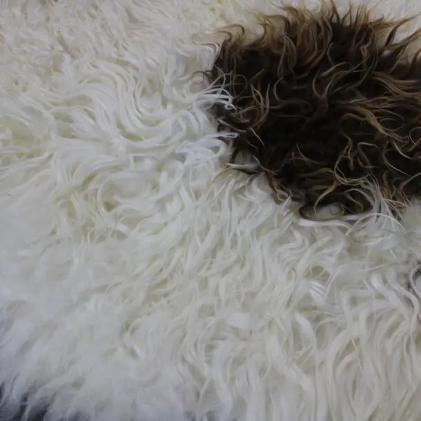 Natural Curly Icelandic Sheepskin Rug Mixed