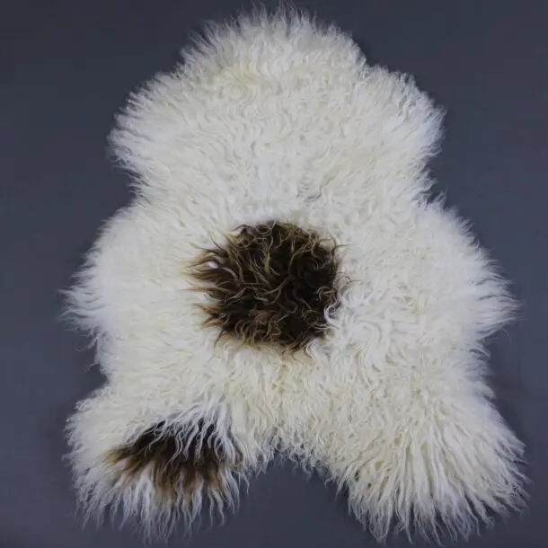 Natural Curly Icelandic Sheepskin Rug Mixed