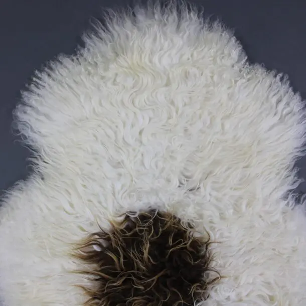 Natural Curly Icelandic Sheepskin Rug Mixed