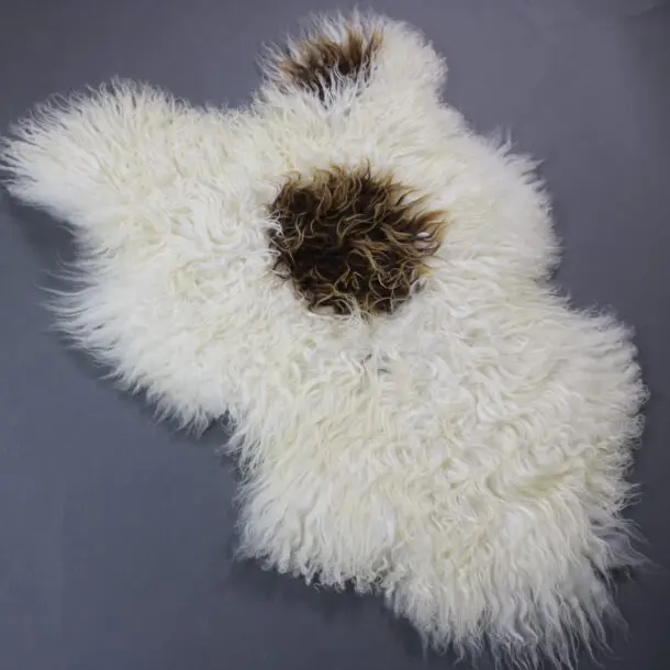 Natural Curly Icelandic Sheepskin Rug Mixed