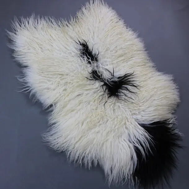 Natural Curly Icelandic Sheepskin Rug Mixed