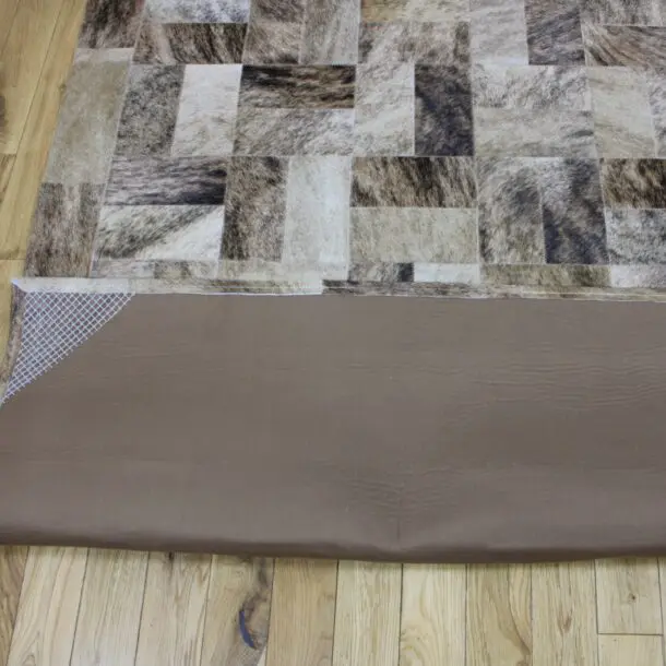 Patchwork Brick Brindle Cowhide Rug