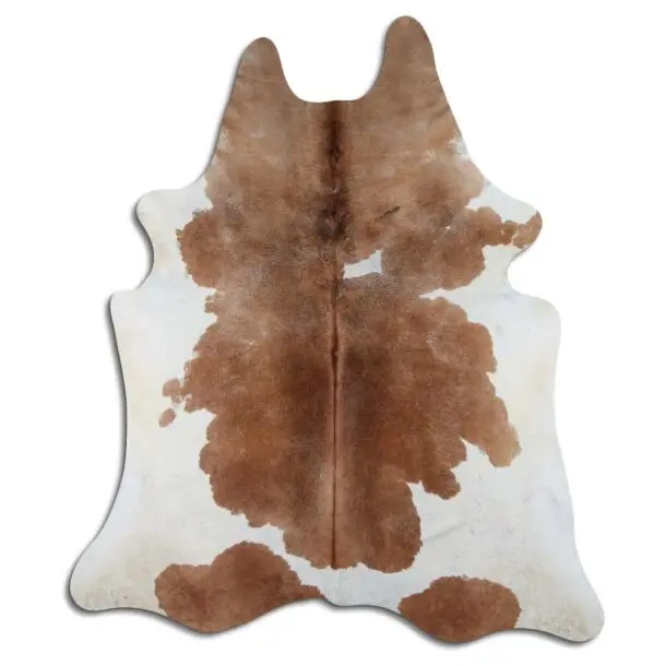 Cowhide Rug Brown and White C00956