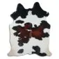 Cowhide Rug C00974 a (2) Natural cowhide rug with a tricolour pattern of white, black and dark brown patches.