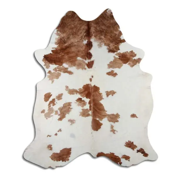 Cowhide Rug Brown and White C01000