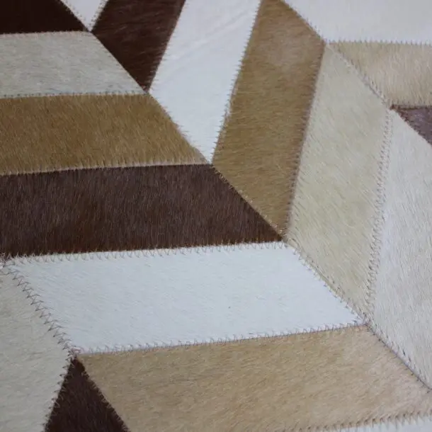 Patchwork Chevron Cowhide Rug