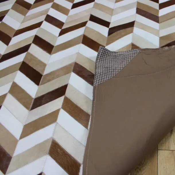 Patchwork Chevron Cowhide Rug