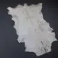 Goatskin Rug G1081 (4) Natural white goatskin rug with an irregular shape and short hair, shown .
