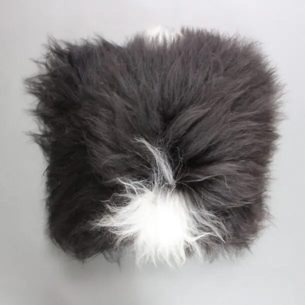 Icelandic Sheepskin Cushion Spotted Black and White