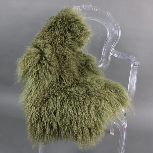 Mongolian Lambskin Rug Khaki
