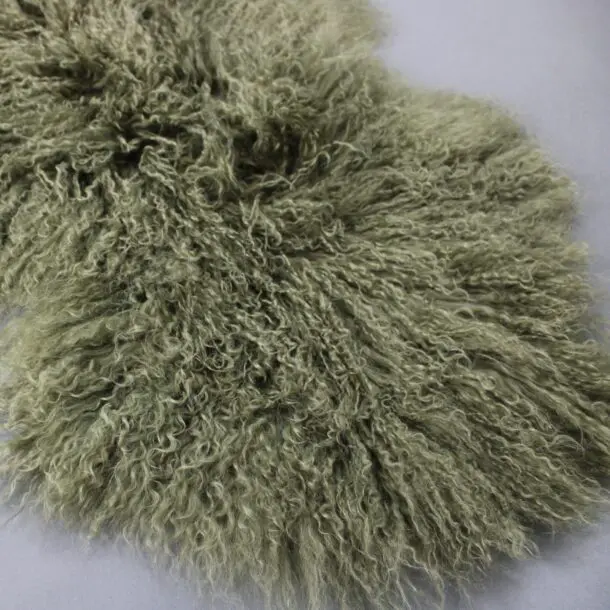 Mongolian Lambskin Rug Khaki