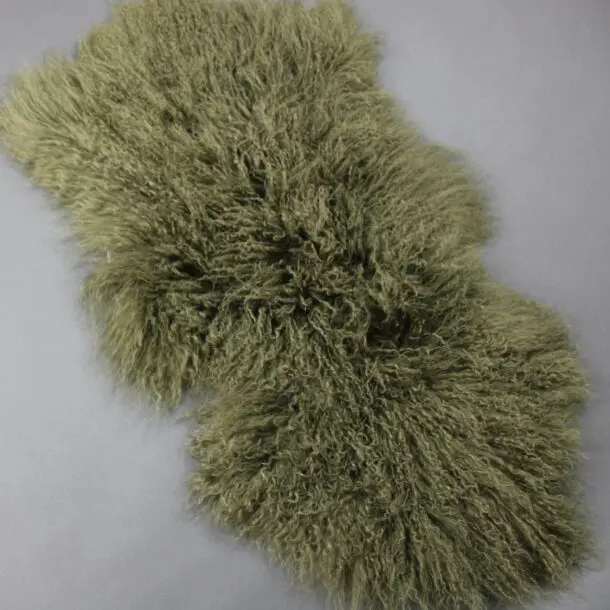 Mongolian Lambskin Rug Khaki