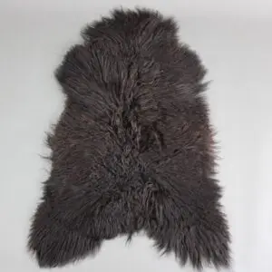 Natural Curly Blacky Brown Icelandic Sheepskin Rug
