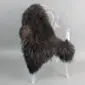 ICL-CURLY Blacky Brown (7) Long-haired curly Icelandic sheepskin rug in dark blackish-brown laid flat.