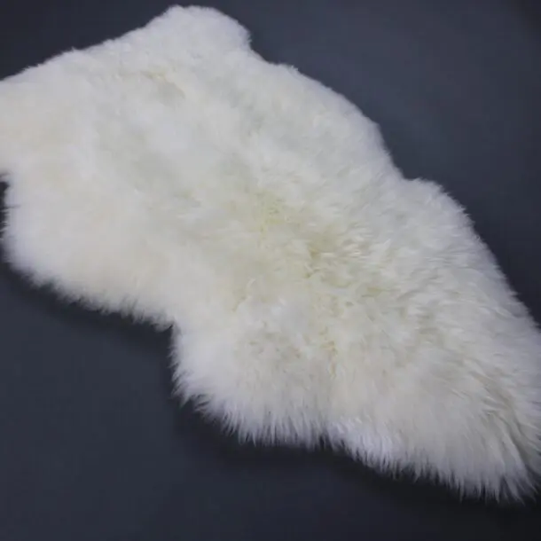 2 Ivory White Sheepskin Rugs