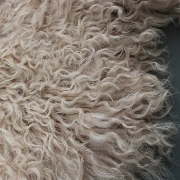 Mongolian Lambskin Rug Camel