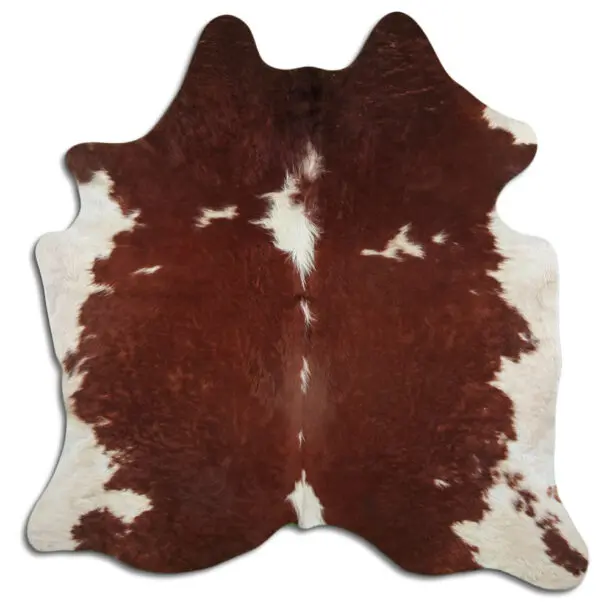 Cowhide Rug Brown and White C01041