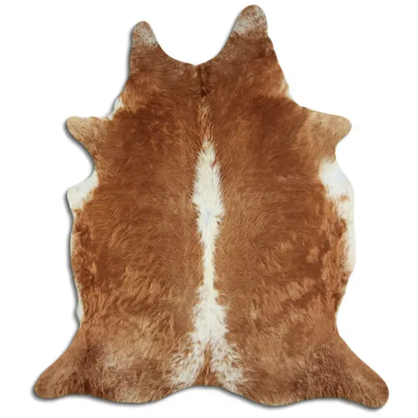 Cowhide Rug Brown and White C01042