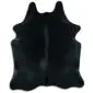 Cowhide Rug C01047 a (2) Irregularly shaped natural black cowhide rug with a short hair texture.