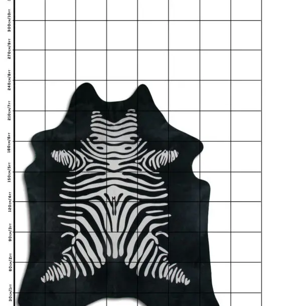 Zebra Print Cowhide Rug C01050